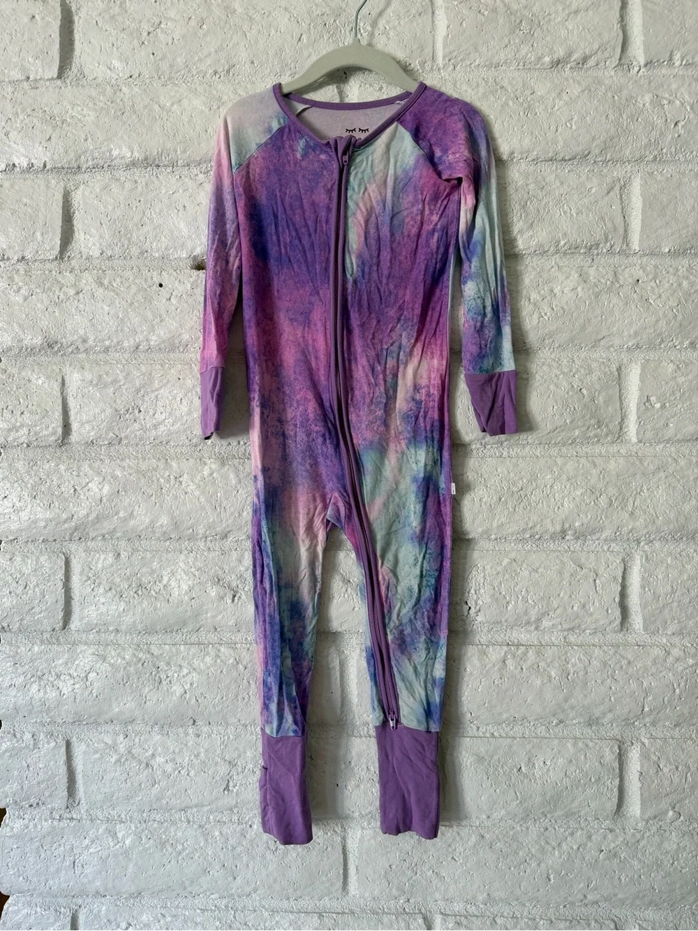 Little Sleepies Purple Tie-Dye Zip One-Piece Pajama